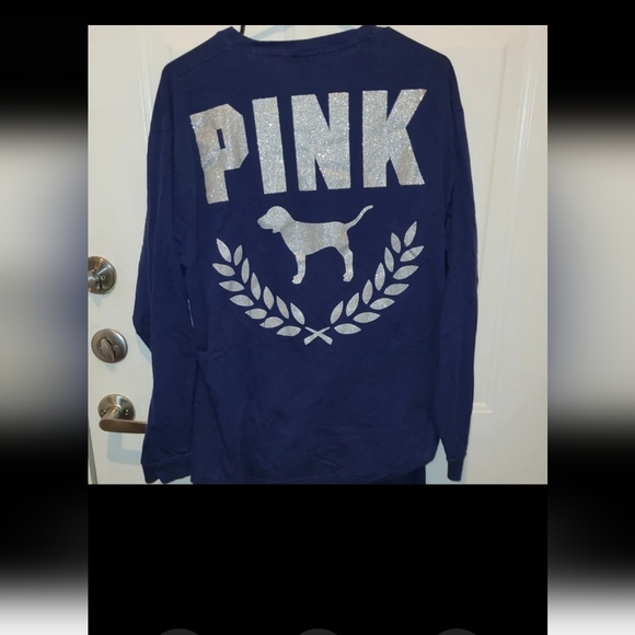 Blue Long Sleeve Shirt by PINK Victoria's Secret. - Picture 2 of 3